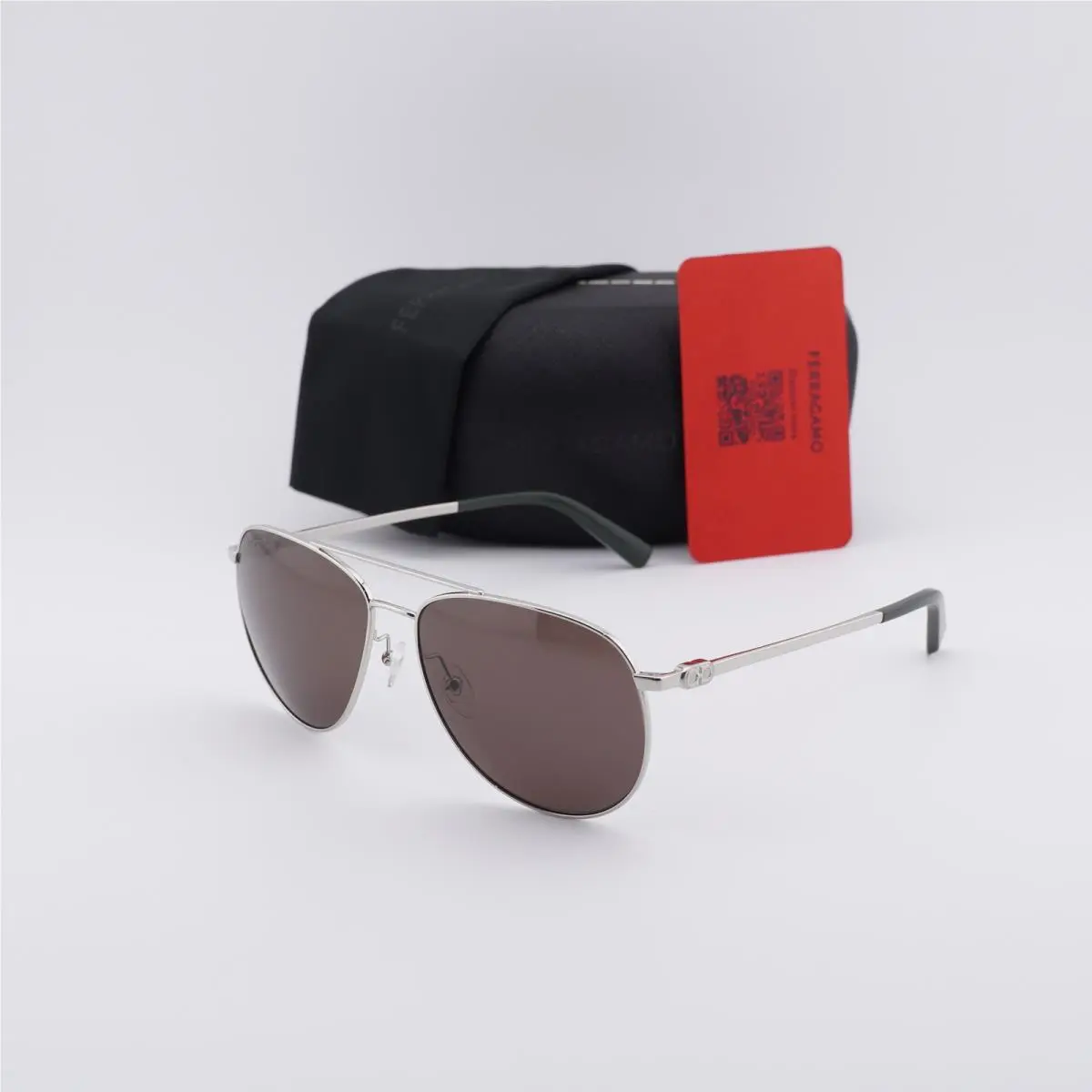 Salvatore Ferragamo SF157S 045 Silver/brown Polarized 60-15-140 Sunglasses
