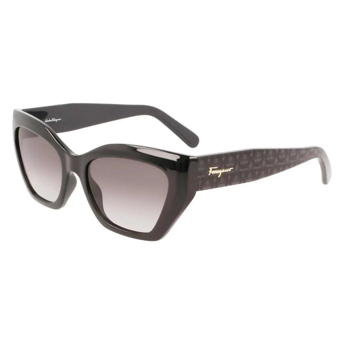 Ferragamo SF1043S 001 Black Grey Gradient Cat Eye Sunglasses 54mm Women`s by Salvatore Ferragamo