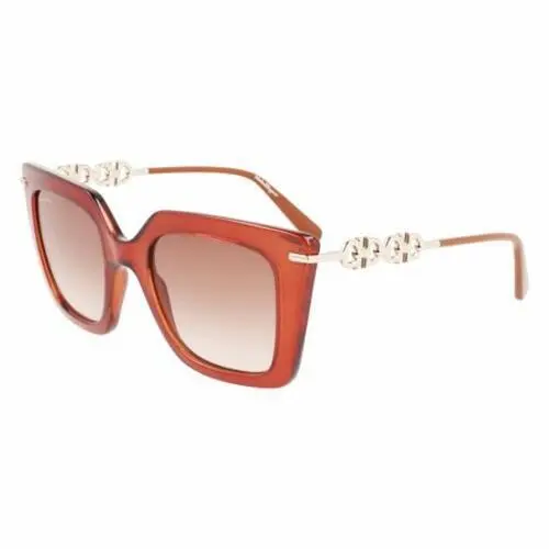 Salvatore Ferragamo SF 1041S 232 Crystal Brown Sunglasses with Brown Lenses