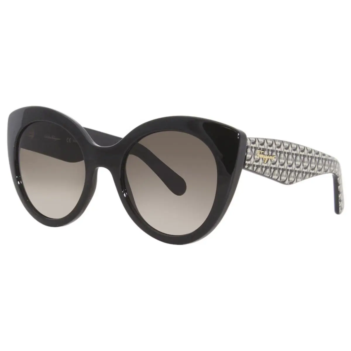 Salvatore Ferragamo SF964S 003 Sunglasses Women`s Black Gancini/grey Gradient