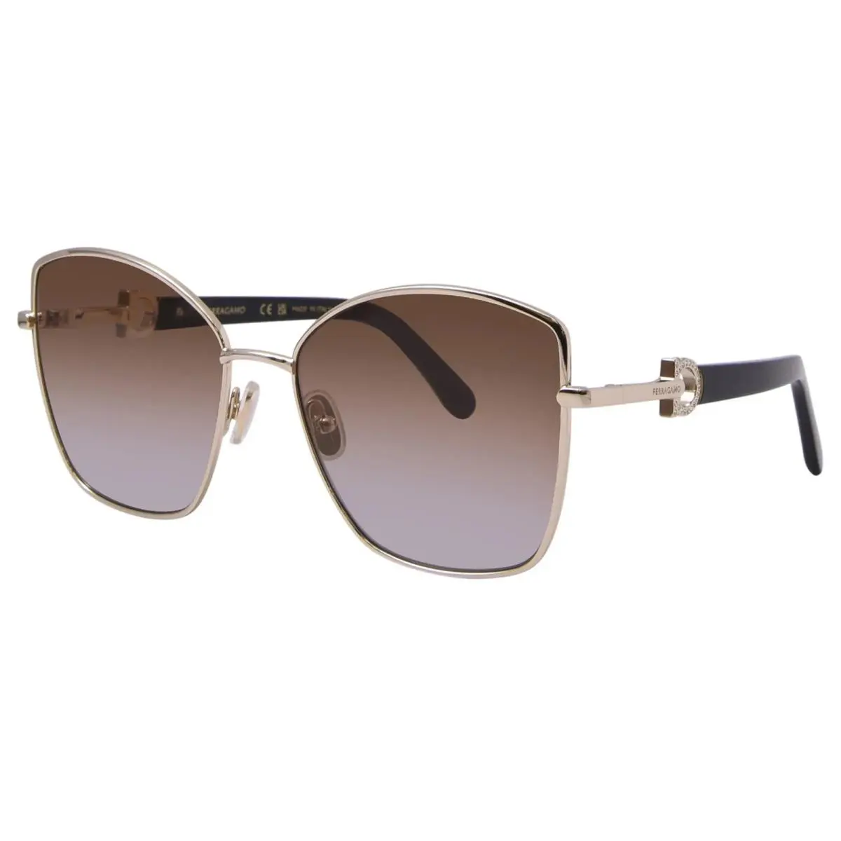 SF312SR 745 Gold Sunglasses with Brown Gradient Lenses by Salvatore Ferragamo