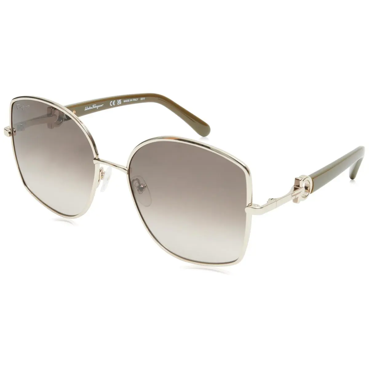 SF-304S 750 Light Gold Sunglass W/khaki Gradient Lenses by Salvatore Ferragamo