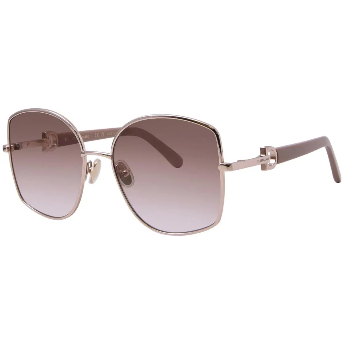 SF-304S 750 Light Gold Sunglass W/khaki Gradient Lenses by Salvatore Ferragamo