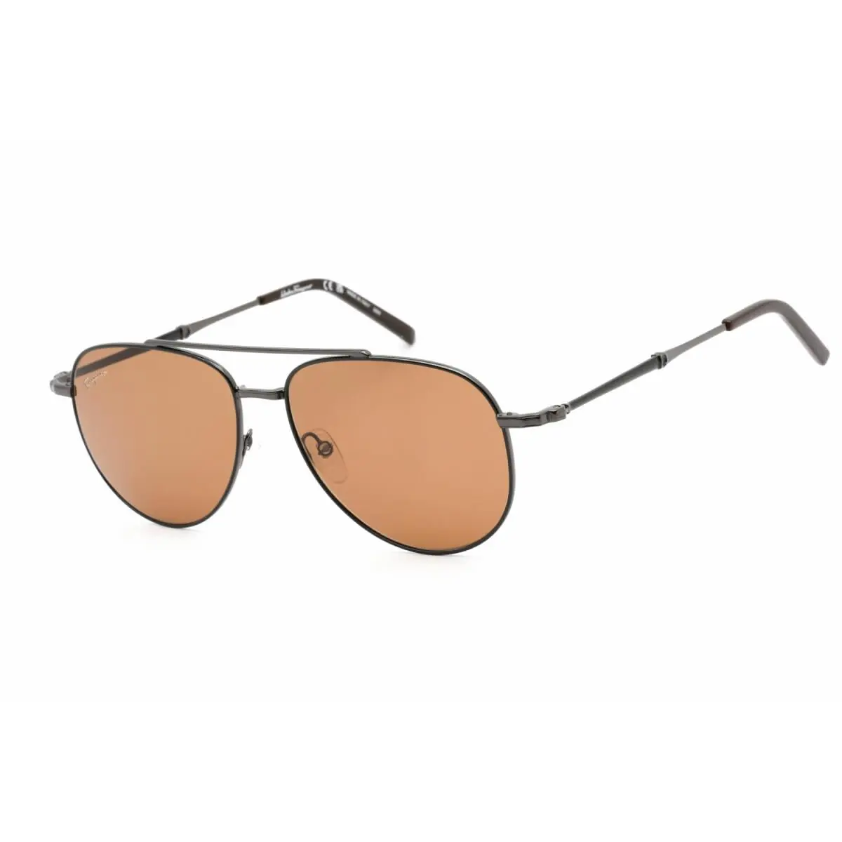 SF226S 021 Black Dark Ruthenium / Brown 58-15-150 by Salvatore Ferragamo