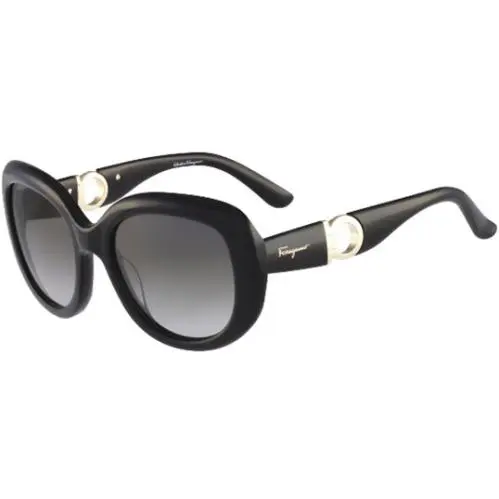 Women`s Oversized Black Classic Sunglasses - SF727S 001 by Salvatore Ferragamo