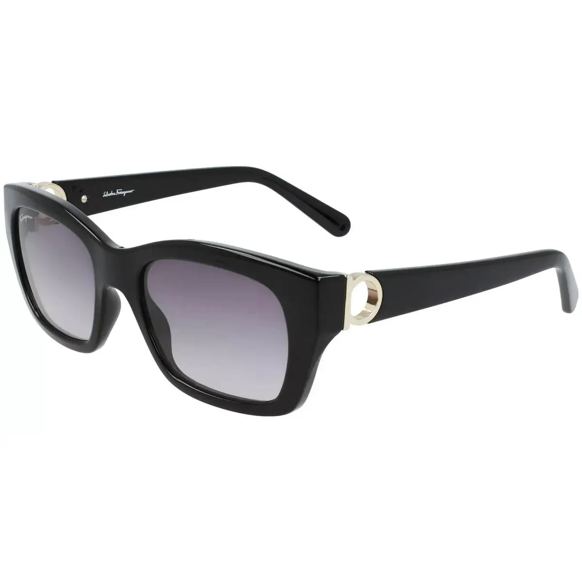 Salvatore Ferragamo Women`s Black Rectangle Sunglasses - SF1012S 001 - Italy - Frame: Black, Lens: Grey