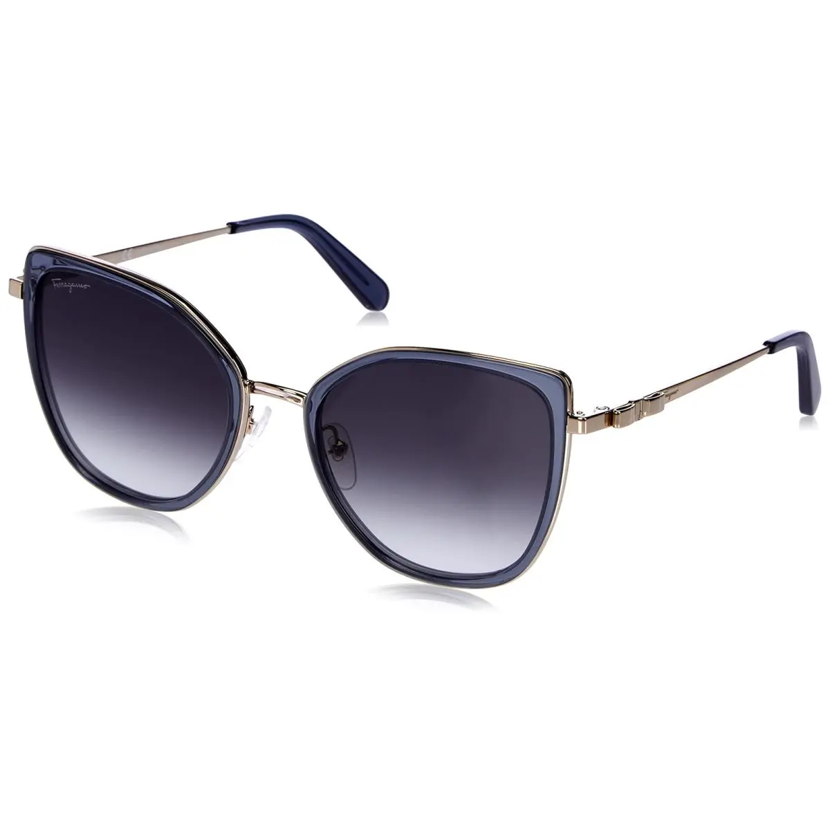 SF 293S 743 Crystal Blue Gold Sunglasses W/grey Lenses by Salvatore Ferragamo