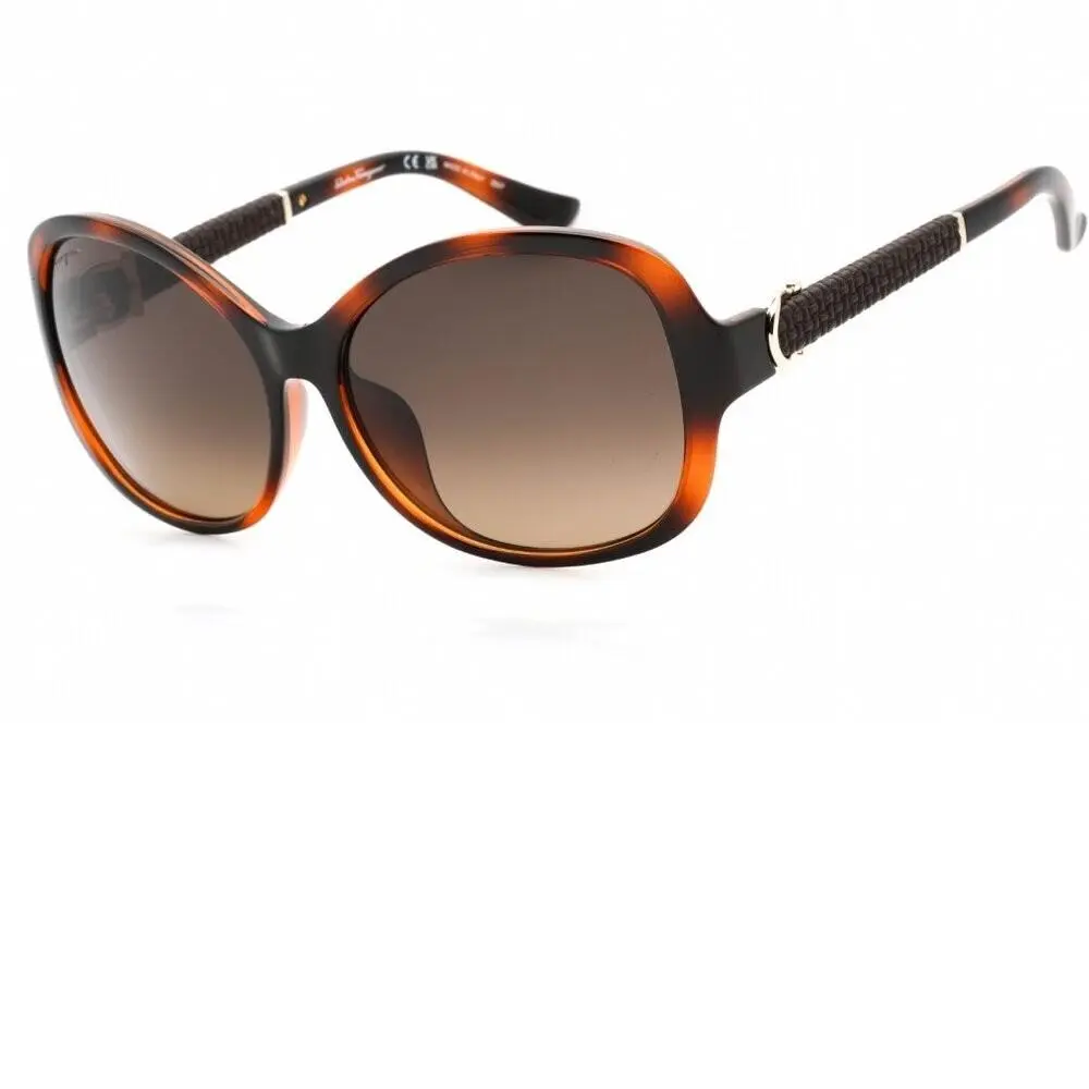 Salvatore Ferragamo Tortoise Shell Brown Gradient Sunglasses in Case