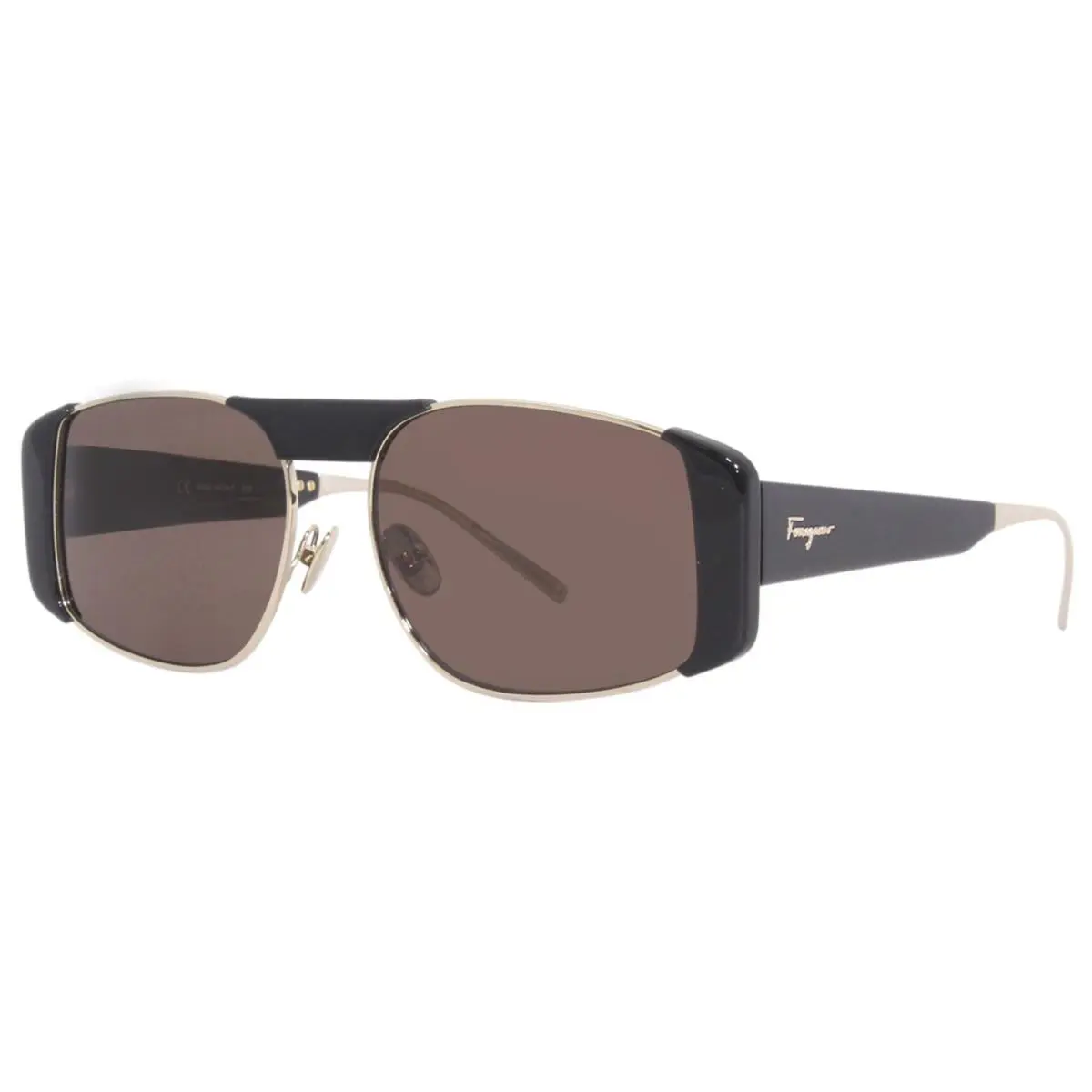 Salvatore Ferragamo SF267S 733 Sunglasses Women`s Gold-black/brown Lenses 55mm