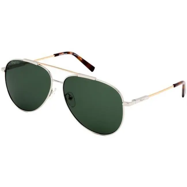 Salvatore Ferragamo Mens Sunglasses SF265S 723 Gold Tortoise / Green 62mm