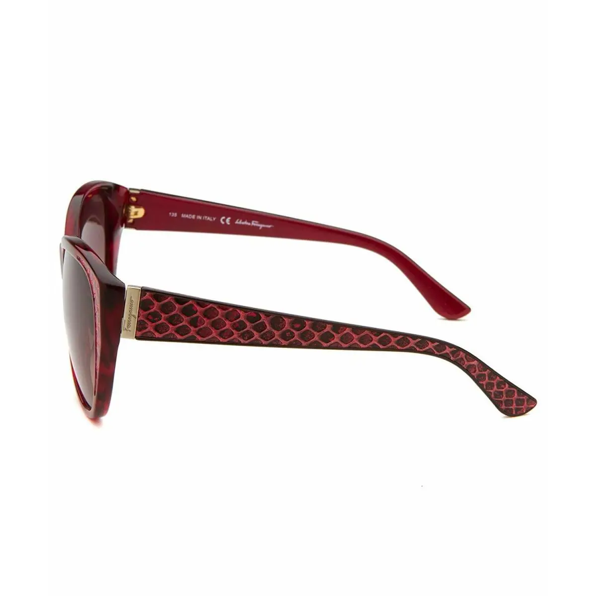 Salvatore Ferragamo Red Cat-Eye Sunglasses with Brown Lenses Ferragamo Wine Cat Eye Sunglasses SF919SA-606 Brown Gradient  main image 4