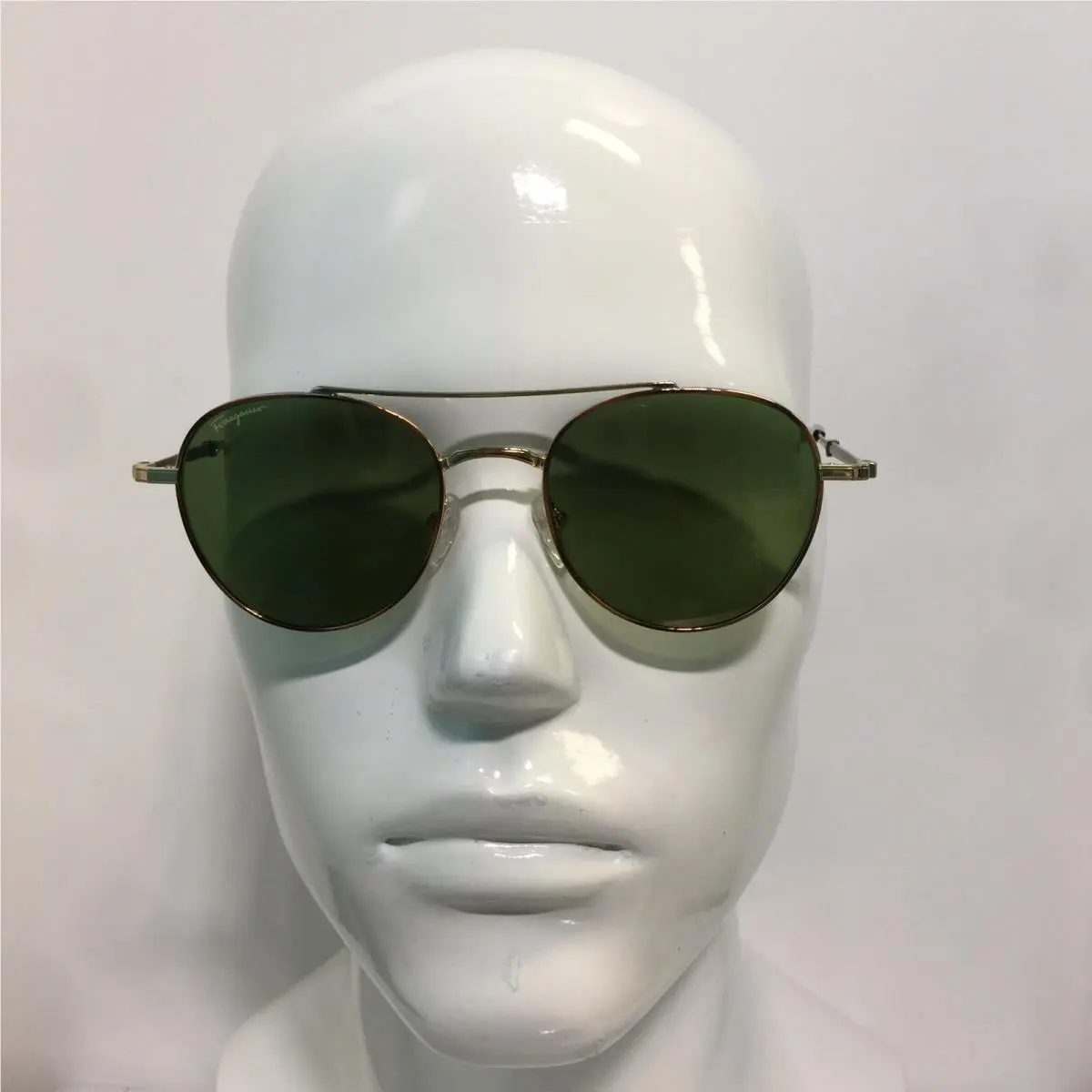 Salvatore Ferragamo SF224S 726 Shiny Gold Havana Round Metal Sunglasses 51mm