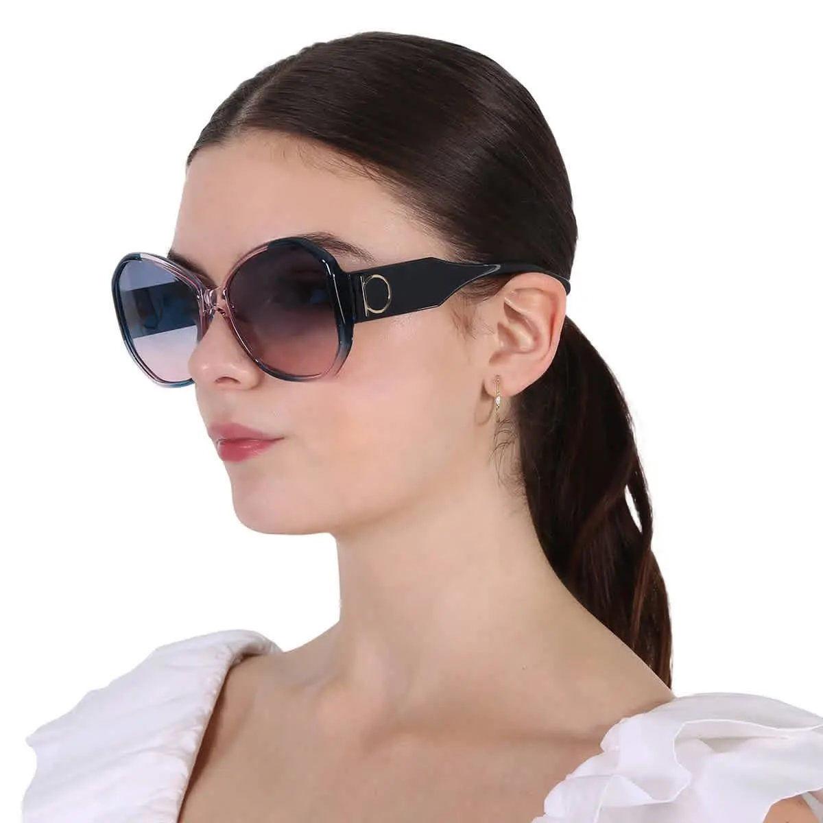 Ferragamo Women`s 61mm Blue Antique Rose Gradient Sunglasses SF942S-6117431