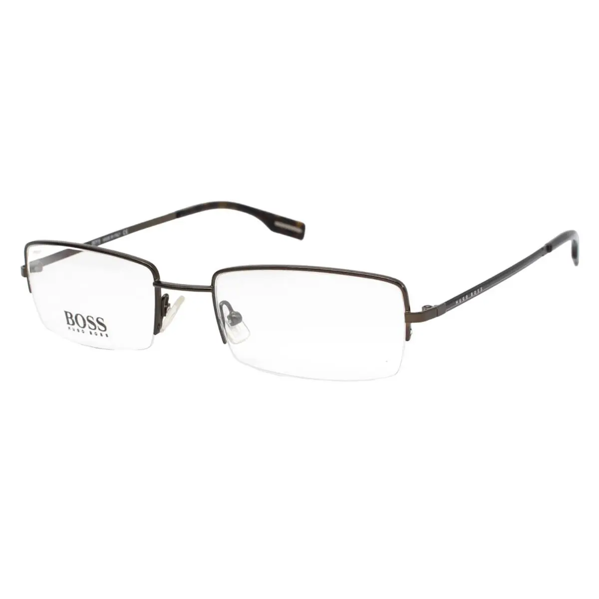 Hugo Boss 0366/U C6I Brown Men`s Half Rimless Eyeglasses 52-19-140 W/case