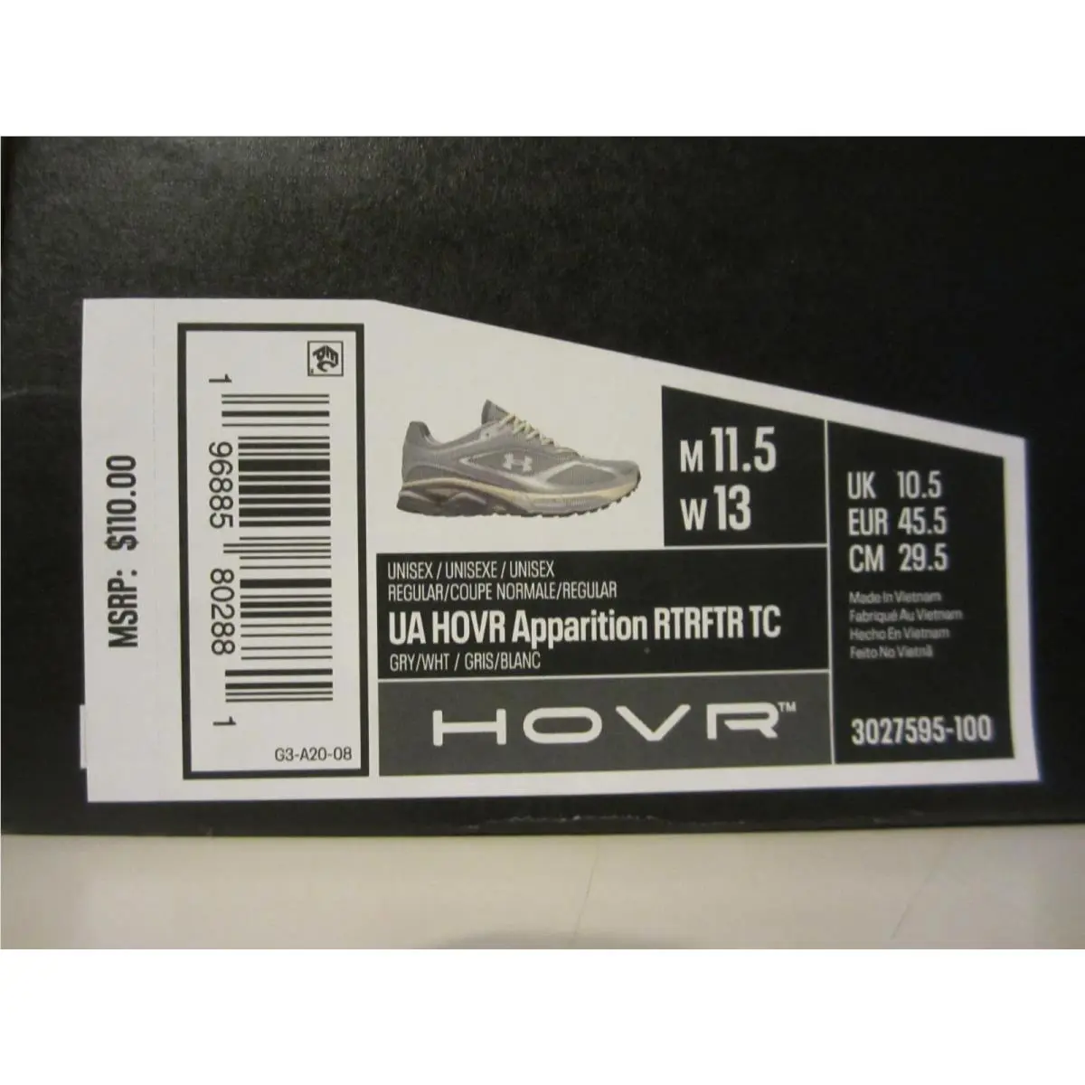 Under Armour shoes - Under Armour Apparition - Apparition - 3027595-100 - Grey/Silver (UPC: 196885802881) 10