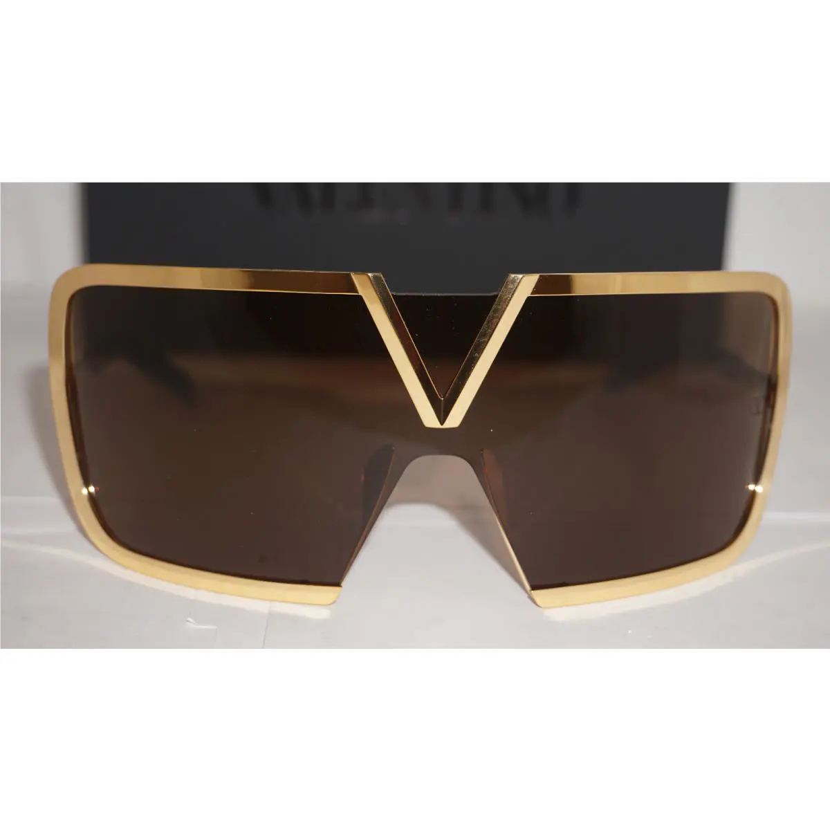 Valentino Sunglasses Shield Gold Brown V-romask VLS-120B-146
