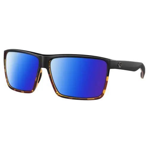 Costa Del Mar Rincon Unisex Polarized Sunglass Black Brown Tortoise Havana 63 mm - Frame: Multicolor, Lens: Blue Mirror Polar