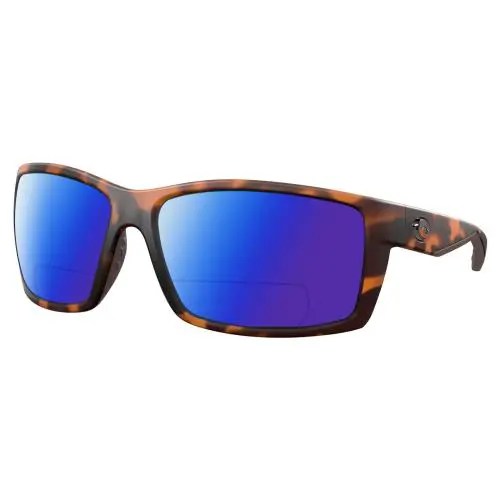 Reefton Unisex Polarized Bifocal Sunglasses in Brown Tortoise 64mm Blue Mirror by Costa Del Mar