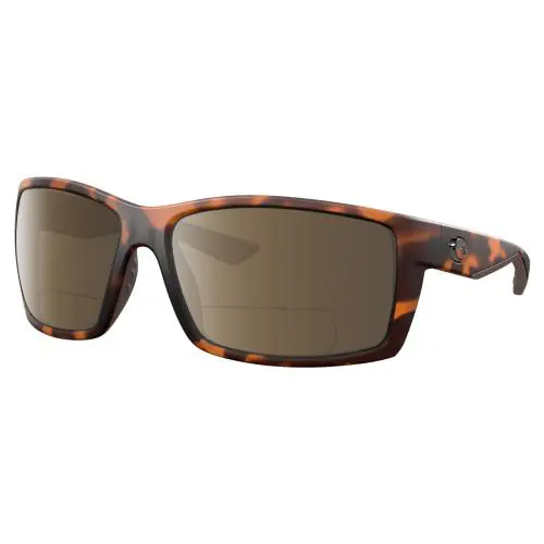 Reefton Unisex Polarized Bifocal Sunglasses in Brown Tortoise 64mm Brown by Costa Del Mar