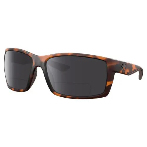 Reefton Unisex Polarized Bifocal Sunglasses in Brown Tortoise 64mm Grey by Costa Del Mar