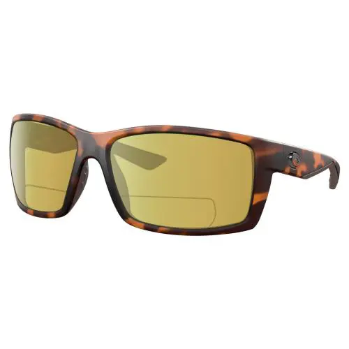 Reefton Unisex Polarized Bifocal Sunglasses in Brown Tortoise 64mm Yellow by Costa Del Mar