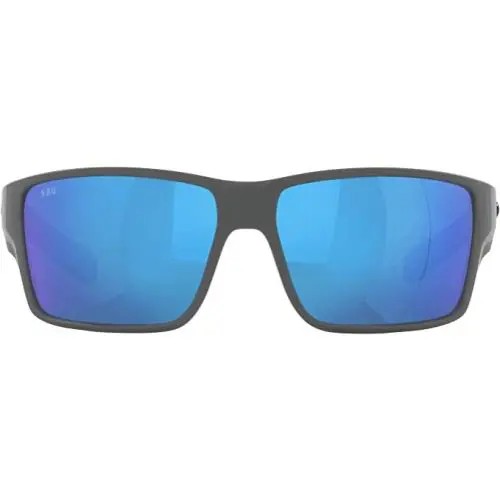 Costa Reefton Pro Sunglasses Series - Frame: Tiger Shark, Lens: Sunrise Silver Mirror, Frame /Lens & Material: Gray | Blue Mirror | 580G - Polarized Glass