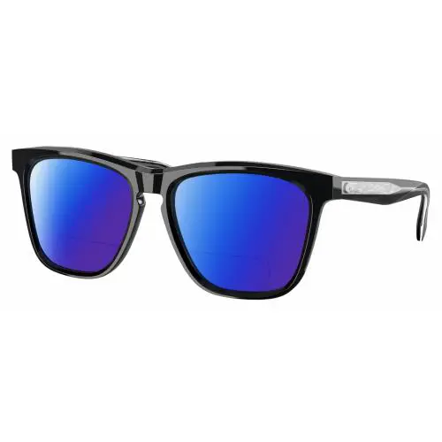 Costa Del Mar Ulu Unisex Cat Eye Polarized Bifocal Sunglasses Black Silver 56 mm Blue Mirror