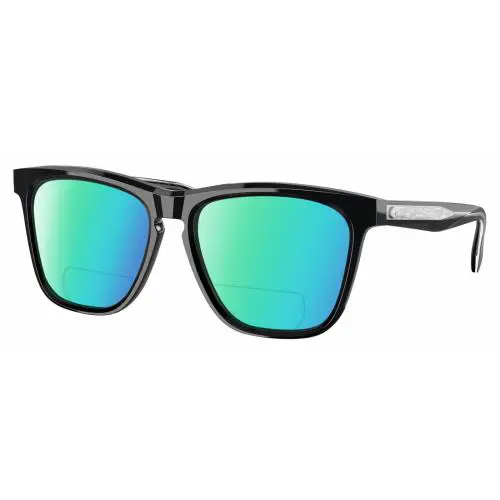 Costa Del Mar Ulu Unisex Cat Eye Polarized Bifocal Sunglasses Black Silver 56 mm Green Mirror