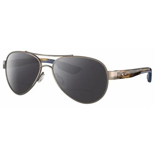 Loreto Women Polarized Bifocal Sunglasses Gold Pearl Tortoise 56mm Grey by Costa Del Mar