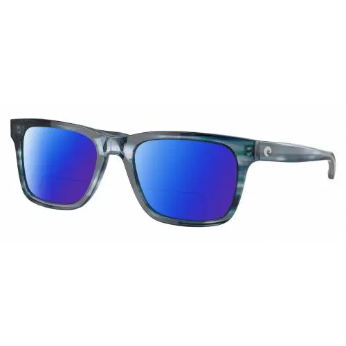 Tybee Unisex Polarized Bifocal Sunglass in Blue Teal Crystal 55 mm Blue Mirror by Costa Del Mar