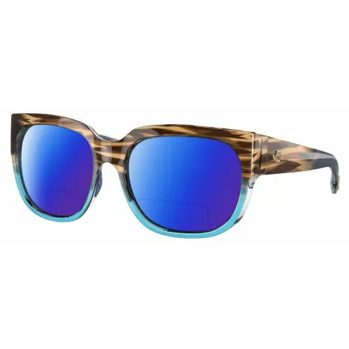 Costa Del Mar Waterwoman II Cateye Polarized Bifocal Sunglasses Brown Wahoo 58mm - Frame: Multicolor, Lens: Blue Mirror
