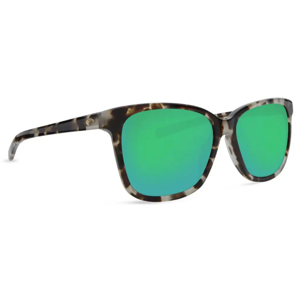Costa May Polarized Sunglasses-580G - Shiny Tiger Cowrie Frame Green Mirror Glass Lens