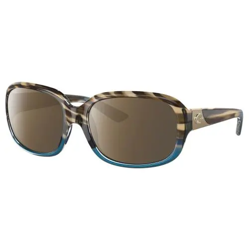 Costa Del Mar Gannet Women`s Polarized Sunglasses Brown Blue Crystal Wahoo 58 mm Amber Brown Polar
