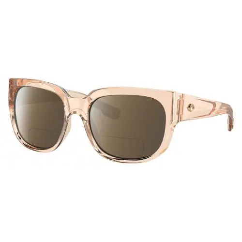 Costa Del Mar Waterwoman Cateye Polarized Bifocal Sunglasses Blonde Crystal 55mm - Frame: Multicolor, Lens: Brown