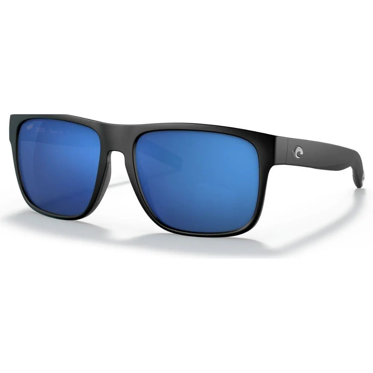 Costa Spearo XL Sunglasses Series - Frame: Wetlands (Blaze Orange), Lens: Green Mirror, Frame /Lens & Material: Matte Black | Blue Mirror | 580G - Polarized Glass