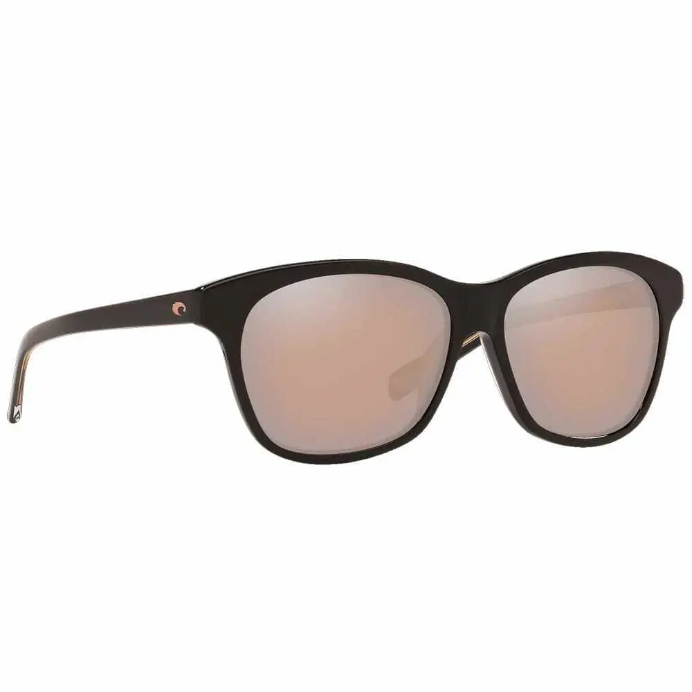Sarasota Women`s Sunglasses - Polarized ShinyBlack/SilverMirror by Costa Del Mar