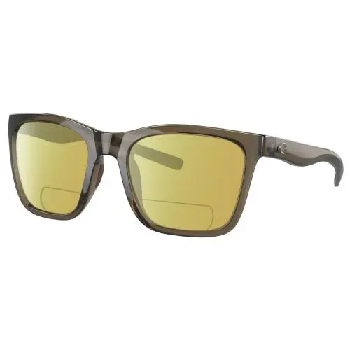Panga Cat Eye Polarized Bifocal Sunglasses Taupe Gray Crystal 56mm Yellow by Costa Del Mar