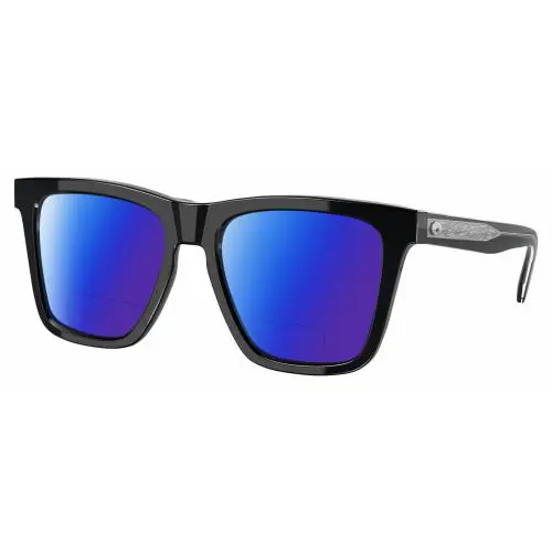 Keramas Unisex Polarized Bifocal Sunglass Black Silver 54mm 41 Opt Blue Mirror by Costa Del Mar