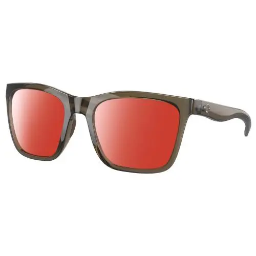 Panga Cateye Polarized Sunglasses in Taupe Gray Brown Crystal 56mm Red Mirror Polar by Costa Del Mar