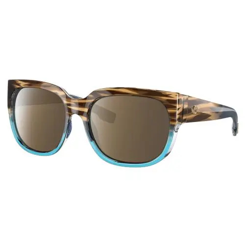 Costa Del Mar Waterwoman II Cateye Polarized Sunglasses in Brown Blue Wahoo 58mm Amber Brown Polar