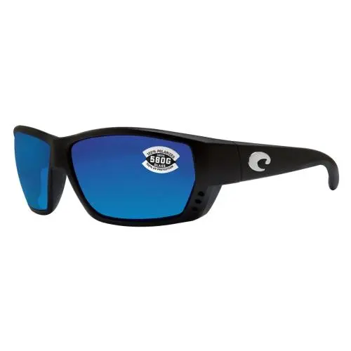 Costa Del Mar Tuna Alley Black Blue Mirror 580 Glass Polarized Lens Sunglasses