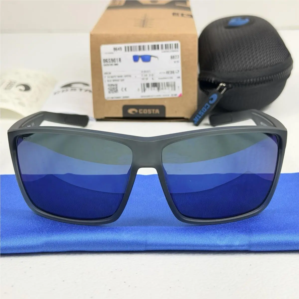 Rincon Polarized Sunglasses Matte Smoke Blue Mirror 580P 06S9018 by Costa Del Mar