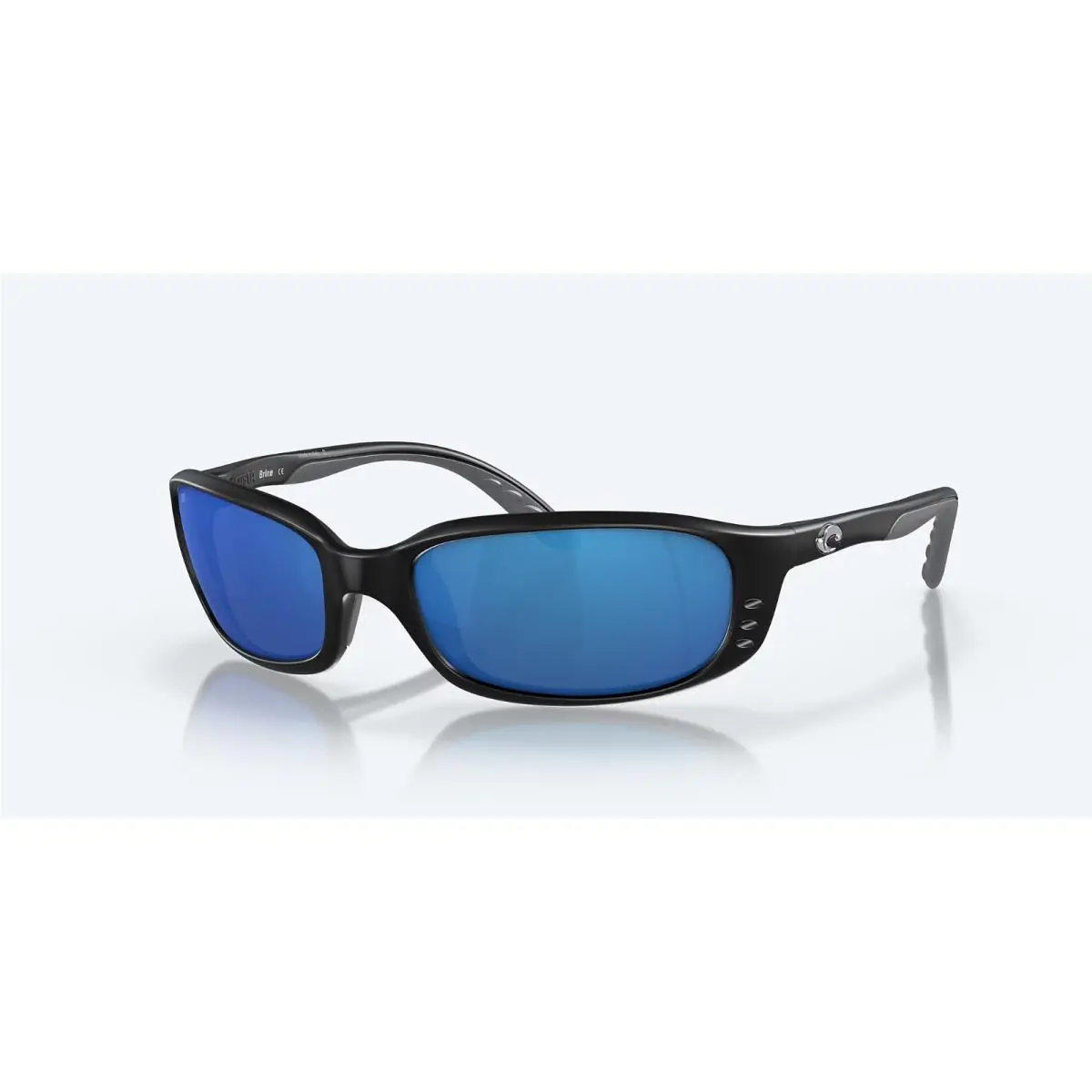 Costa Del Mar Brine Matte Black / Blue Mirror 580P Polarized 59 mm Sunglasses - Frame: Matte Black, Lens: Blue
