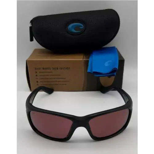 Costa Del Mar Jose Pro Polarized Sunglasses Matte Black/ Rose Glass 580G