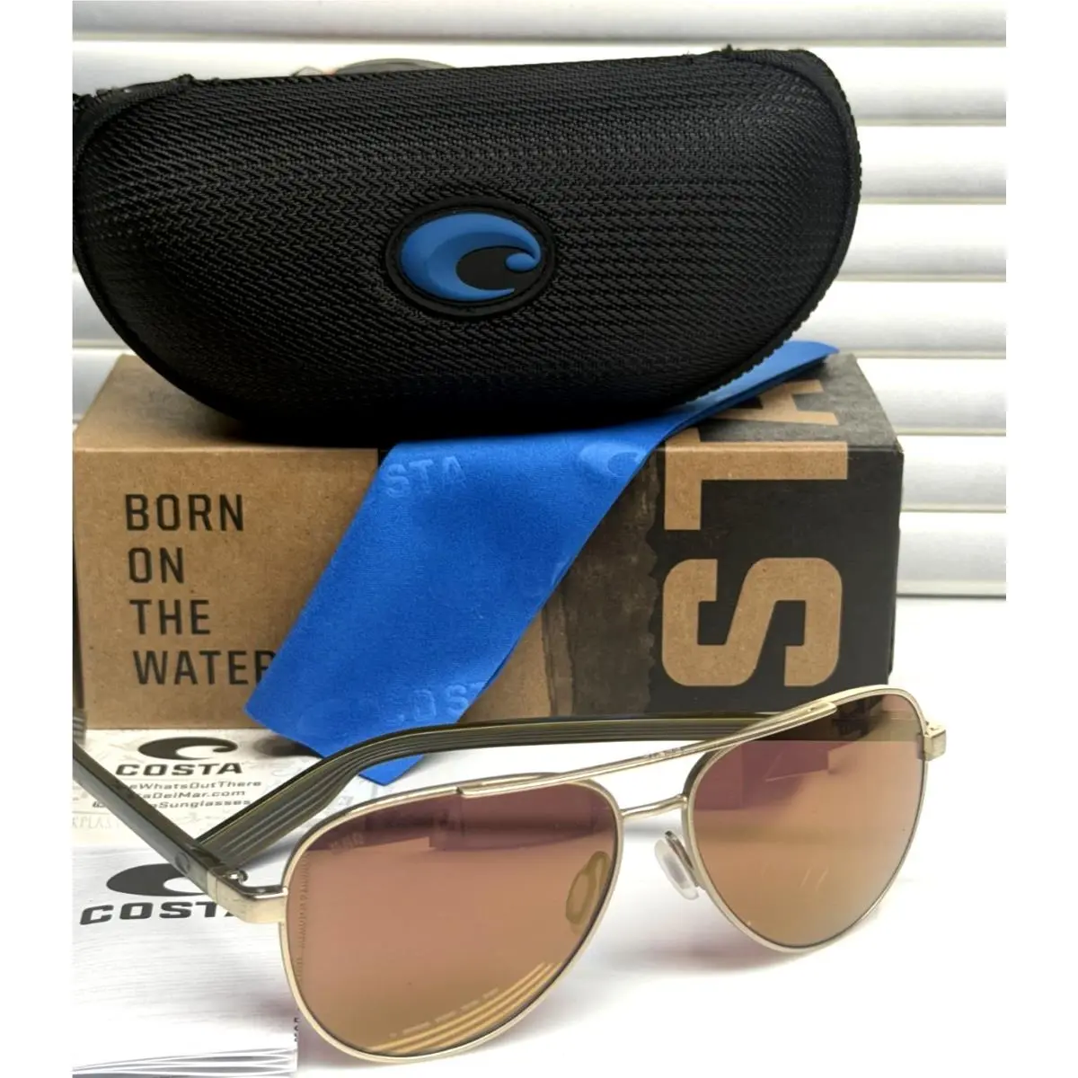 Sunglasses Peli Brushed Gold / Gold Mirror Polarized Glass 580G by Costa Del Mar