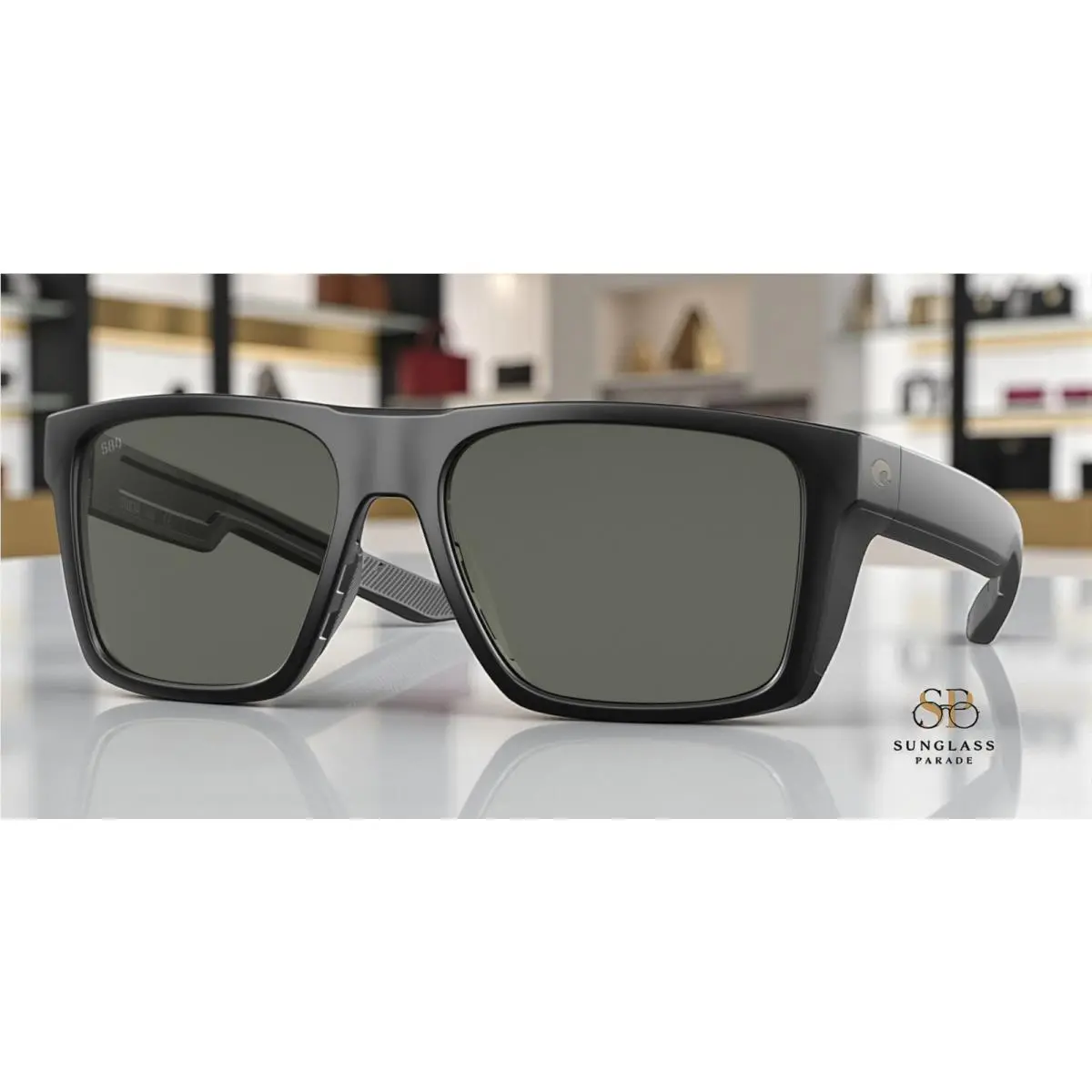 Costa Del Mar 6S9104 04 Lido Matte Black Gray 57 mm Men`s Sunglasses - Frame: Black, Lens: Gray