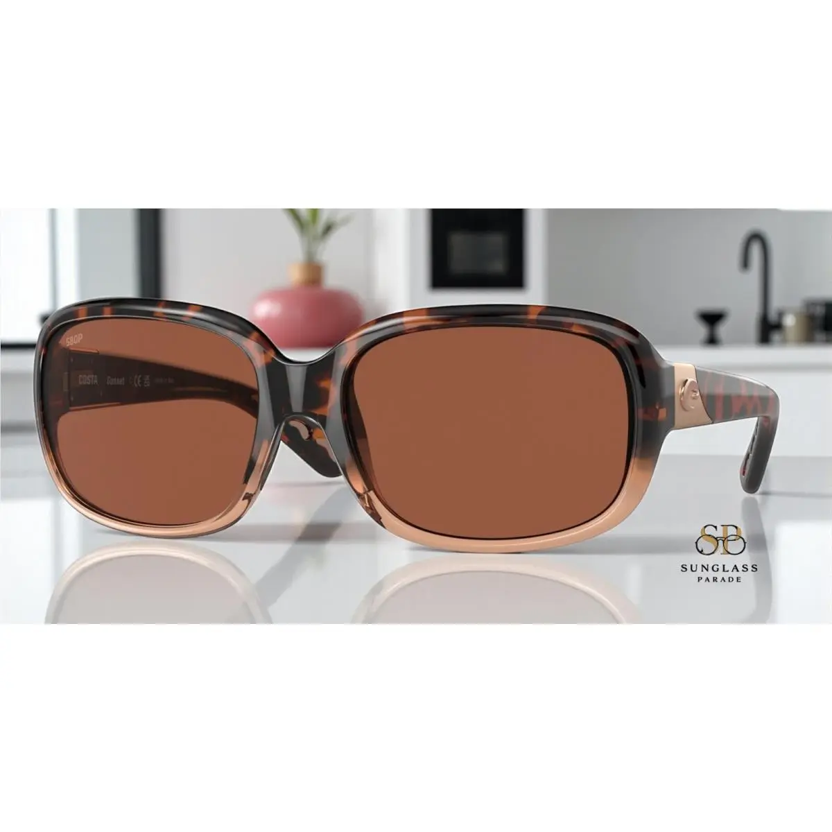 6S9041 03 Gannet Shiny Tortoise Fade Copper 58 Women`s Sunglasses by Costa Del Mar