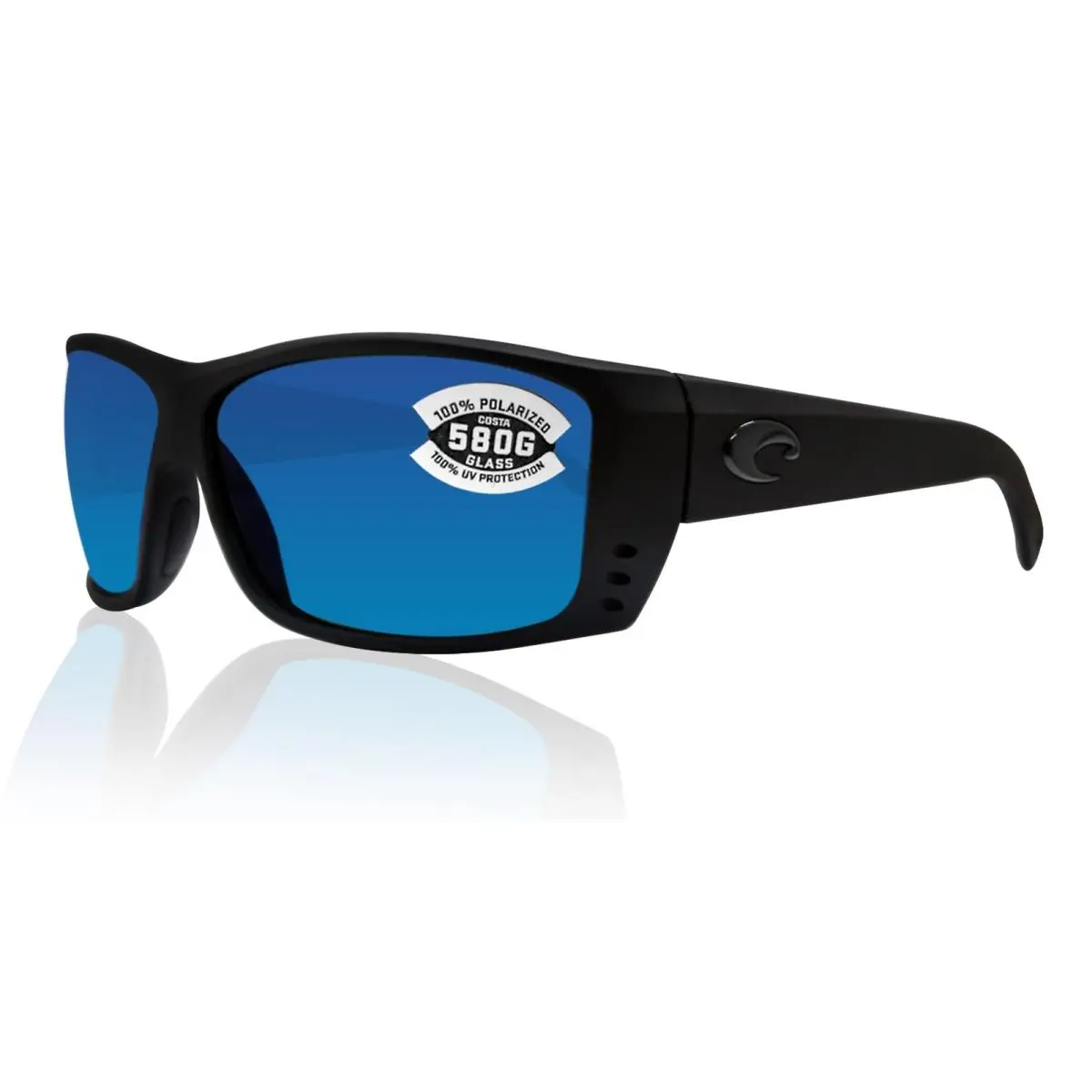 Costa Del Mar Cat Cay Blackout Frame Blue Mirror 580 Glass Polarized Lens