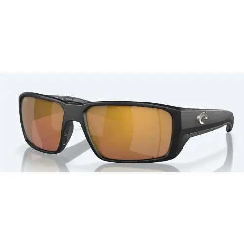 Costa Del Mar Fantail Pro Polarized Sunglasses Matte Black Gold Mirror 580G - Frame: Black, Lens: Gold