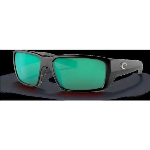 Costa Del Mar Fantail Pro Polarized Sunglasses Matte Black Green Glass 580G - Frame: Black, Lens: Blue
